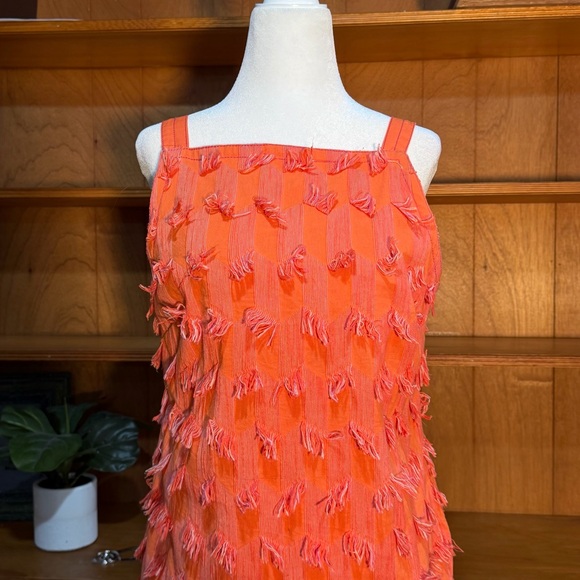 Anthropologie Orange Shag Textured Shift Dress - Picture 5 of 8